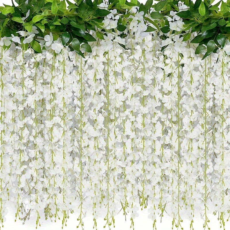 Artificial Wisteria Garland 182.88cm Faux Purple Vine Flowers for Outdoor Home Decor