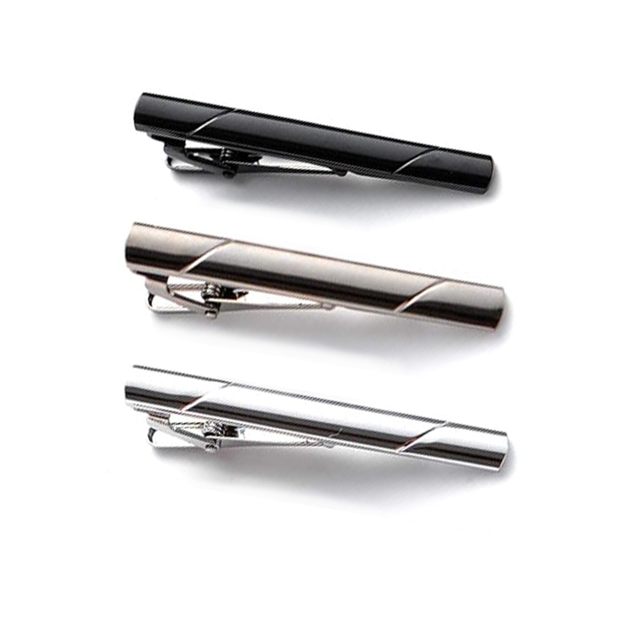 Set of 3/6 Men's Silver Tie Clips for Wedding Business Dress Accessories