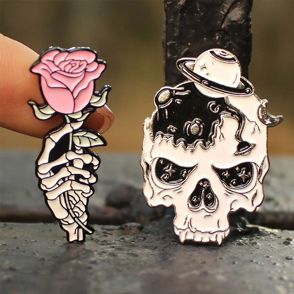 Qizil gülning boshqogʻi romantik metall pin, zink alloy, kiyim-kechak, sumka bezak uchun