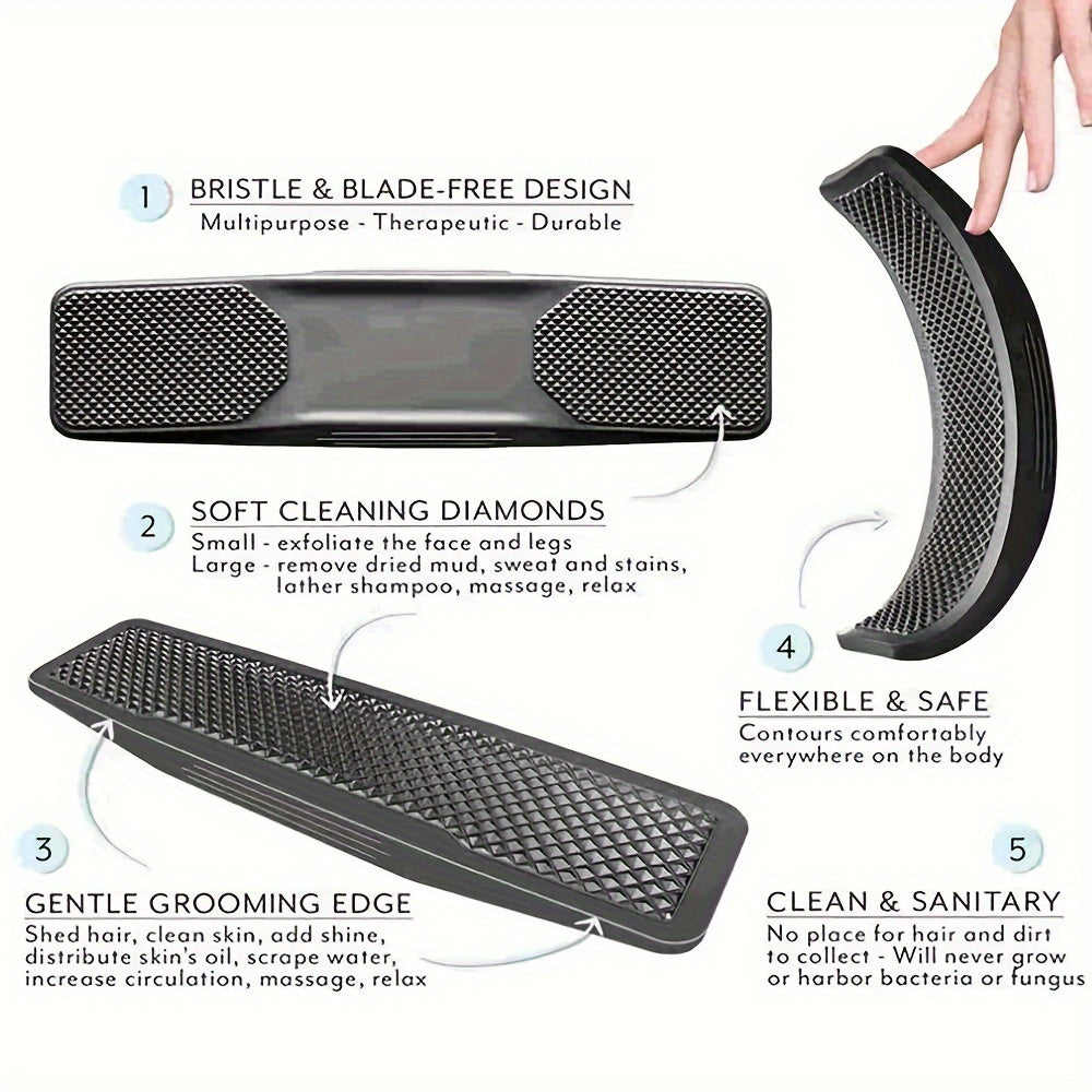 Durable ABS Grooming Brush for Horses and Dogs Shedding Detangling Black