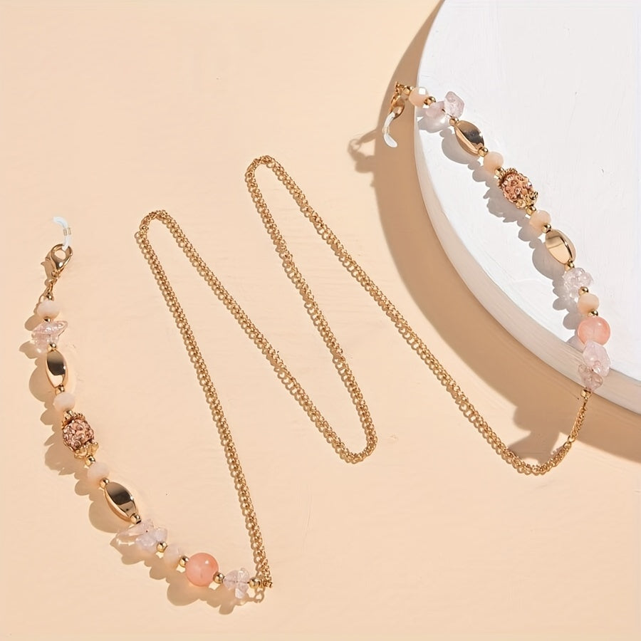 Women's Eyewear Chain with Irregular Colorful Turquoise Beads