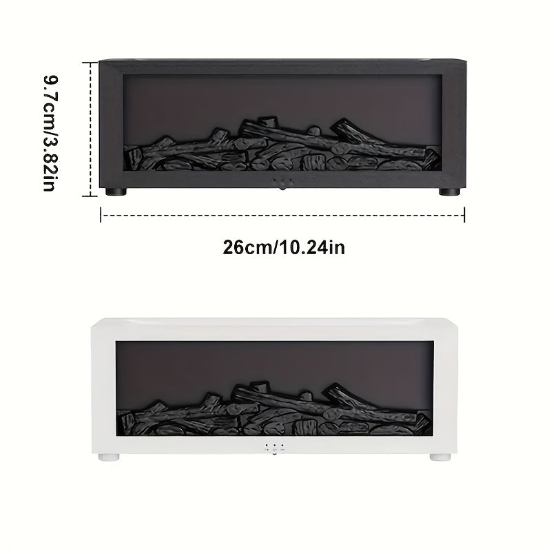 Faux Fireplace Humidifier with Remote and Colorful Lights for Small Rooms