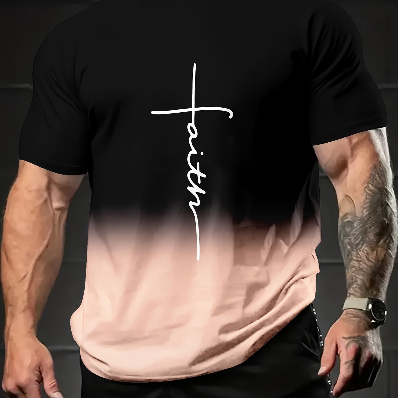 Men's Plus Size Graphic Print Summer T-Shirt Short Sleeve Casual Polyester