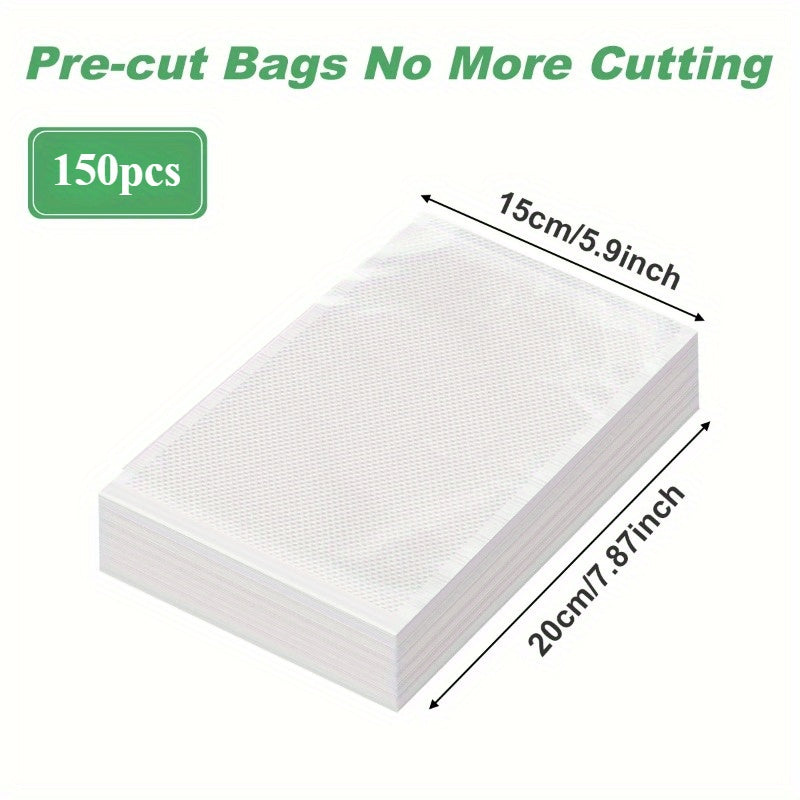 150 BPA-Free Vacuum Sealer Bags for Food Storage Moisture-Proof Durable Transparent