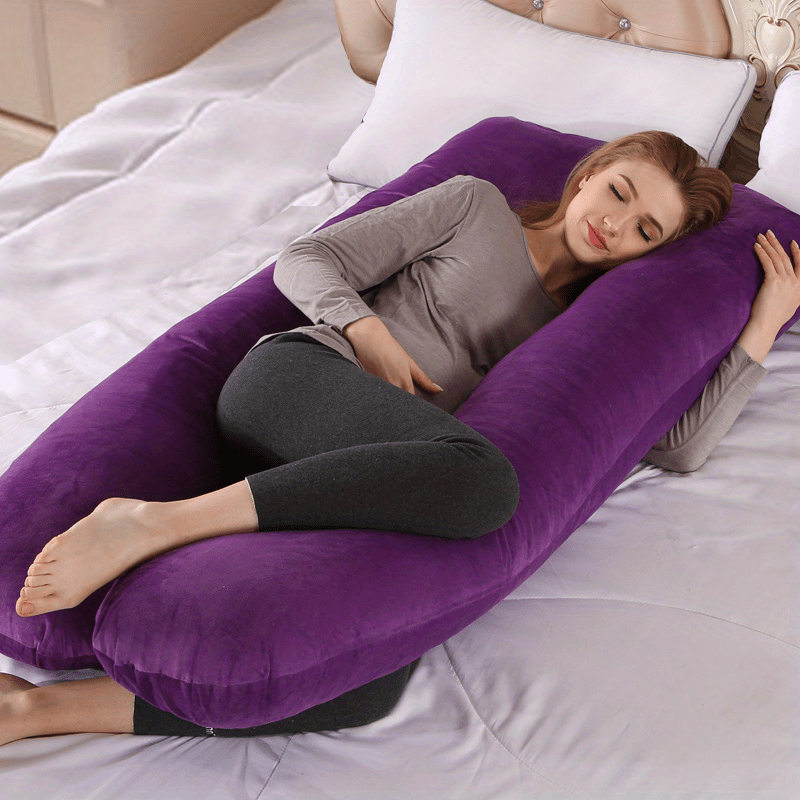 Ultra-Soft U-Shaped Maternity Pillow Full Body Support Removable Cover