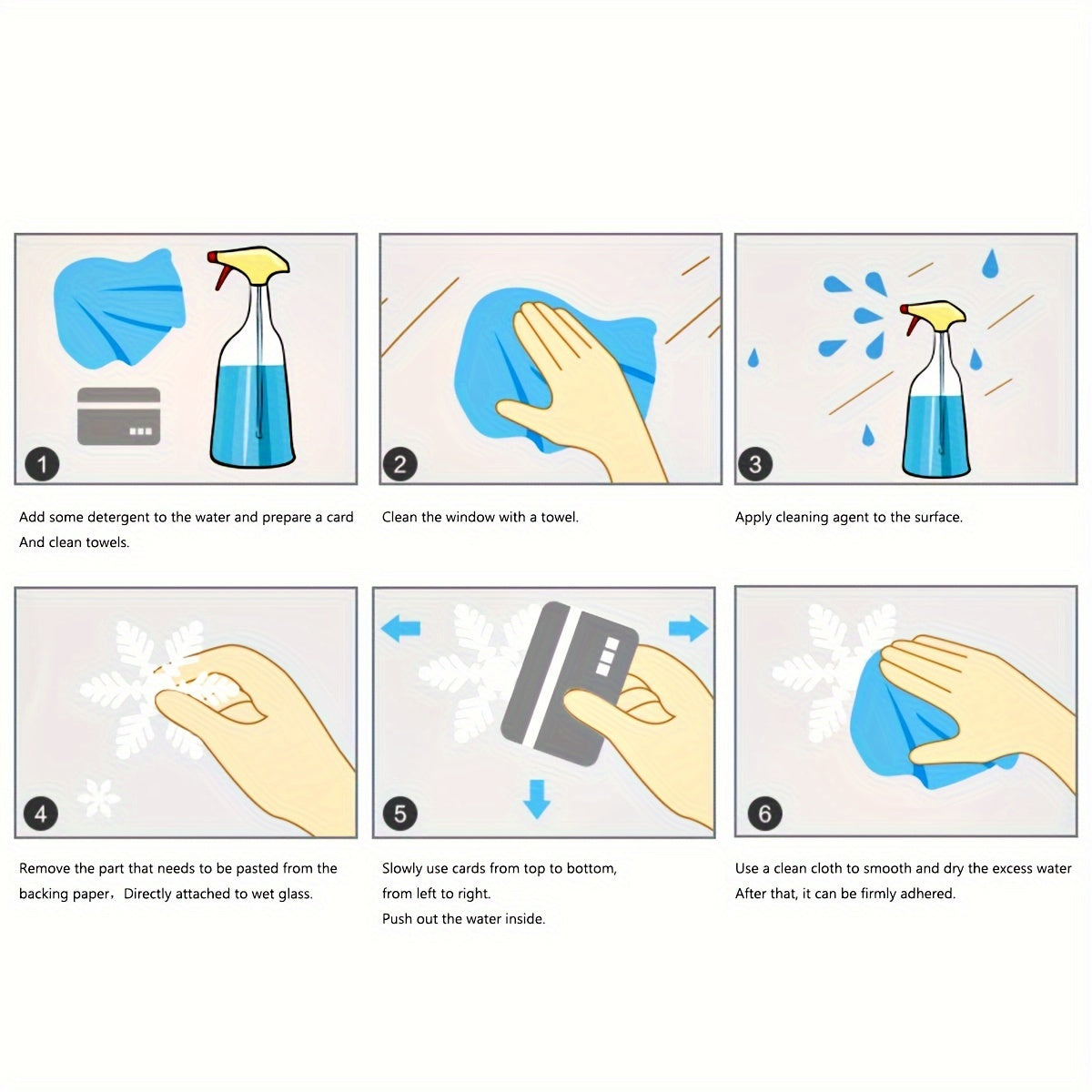 Christmas Snowflake Wall Decals 3D Glow in the Dark Static Cling Window Stickers 50 Pieces