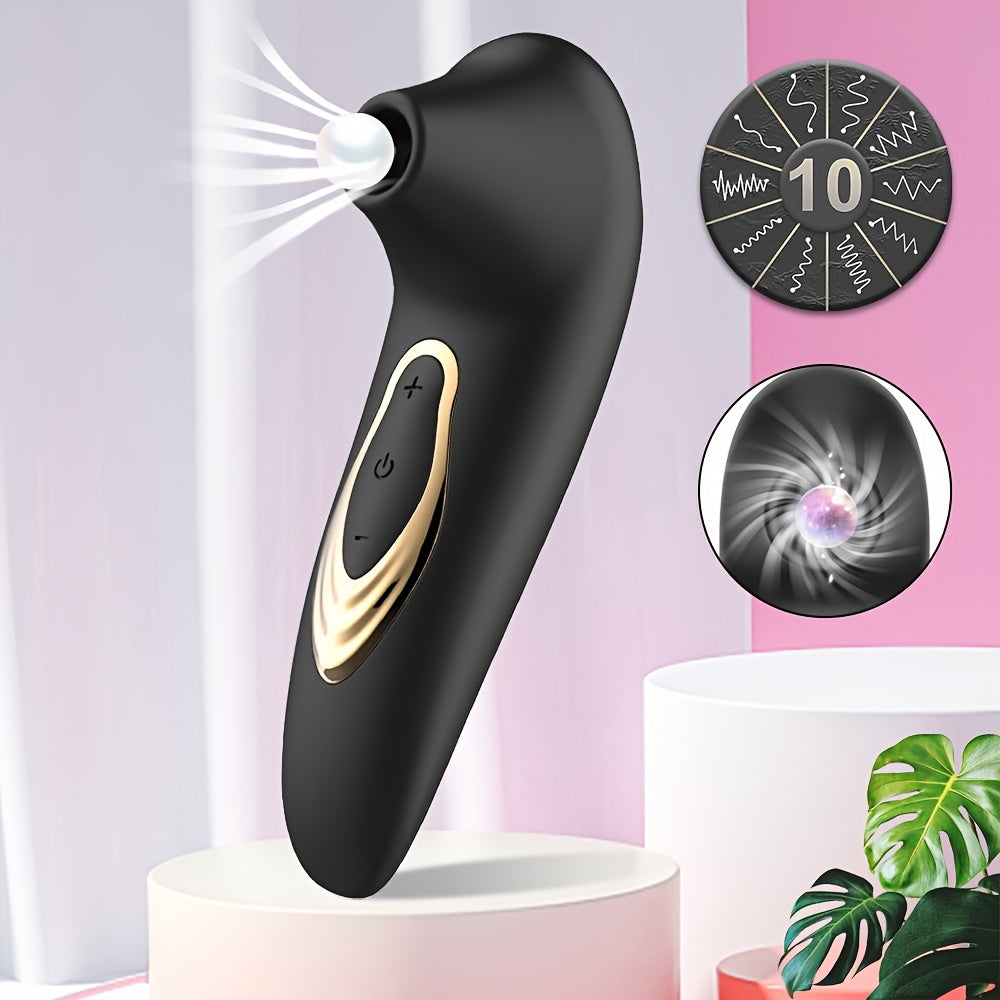 Ayollar klitoral nipel stimulyatori vibratsiyali yutuvchi o'yinchoq, 10 rejim bilan