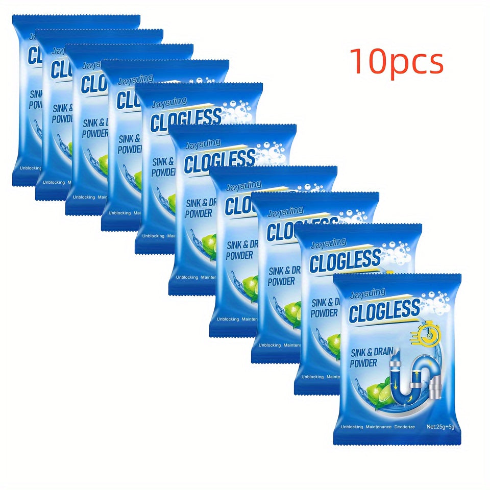 3/6/10 Piezas Desatascador en Polvo para Drenaje de Fregadero sin Zapata para Cocina y Baño