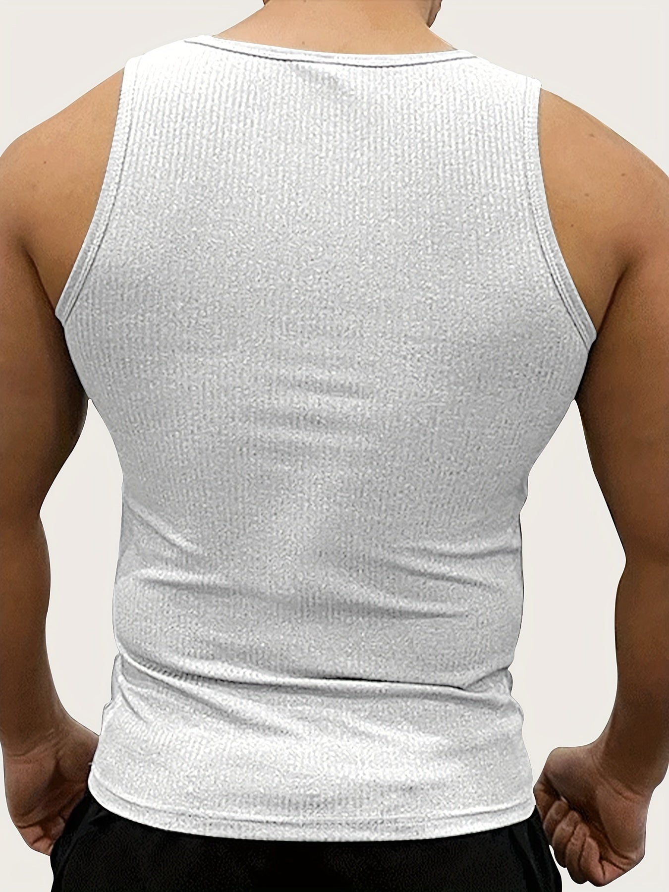 Erkaklar uchun 3 ta to'plam Katta o'lchamli Bir rangli Paxta Tank Toplar, Yengsiz Jiletlar, Sport Undershirtlar