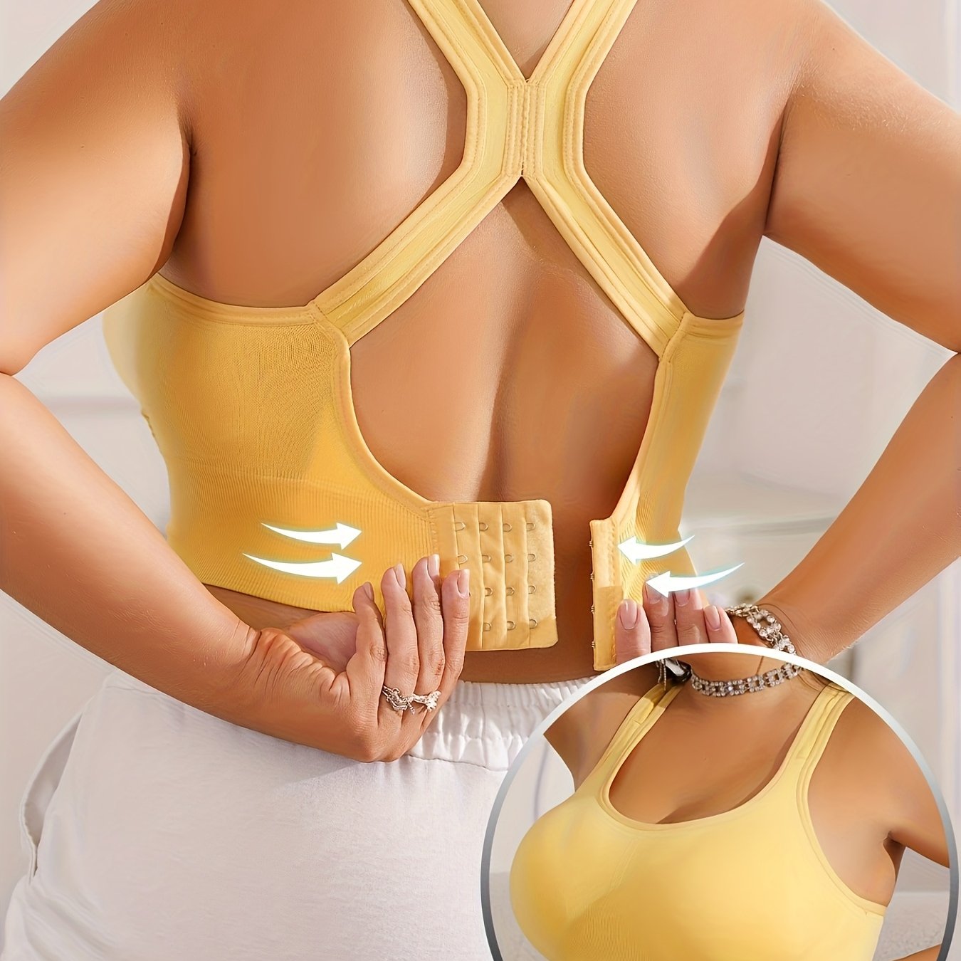 Plus-Size Women's Sports Bra Nylon Blend High Support Adjustable Straps