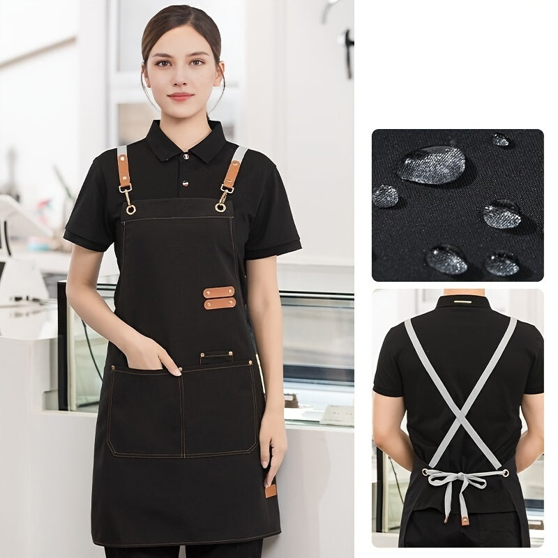 Waterproof Stain-Resistant Restaurant Apron with Pockets for Men and Women