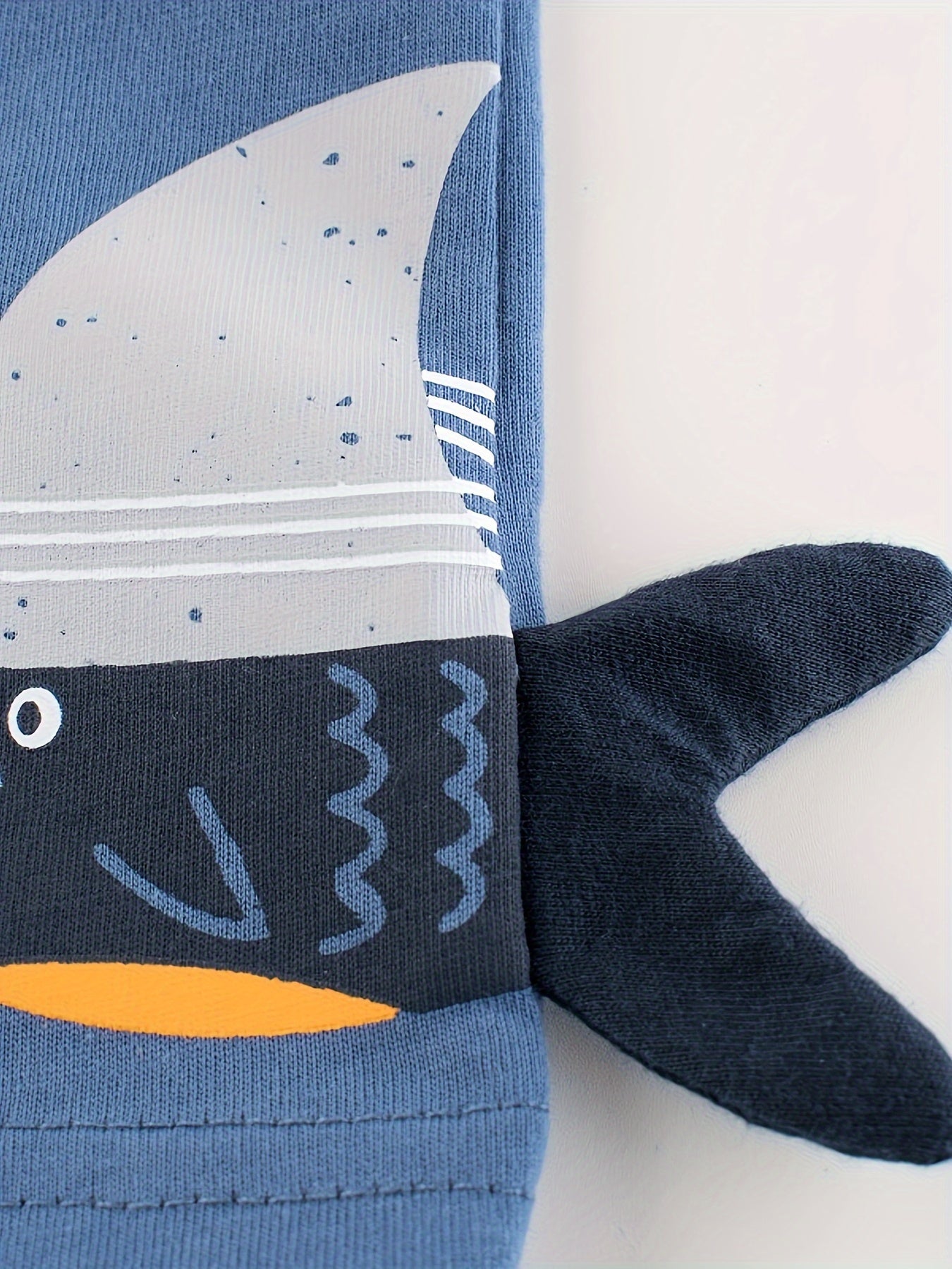 Kids' Short Sleeve Cartoon Shark and Dinosaur T-Shirts Set for Boys Age 12 and Under