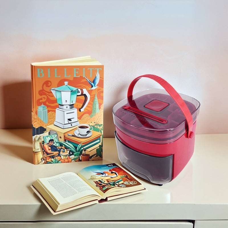 48-Grid Ice Cube Maker Set With Double-Layer Food-Grade Plastic Tray