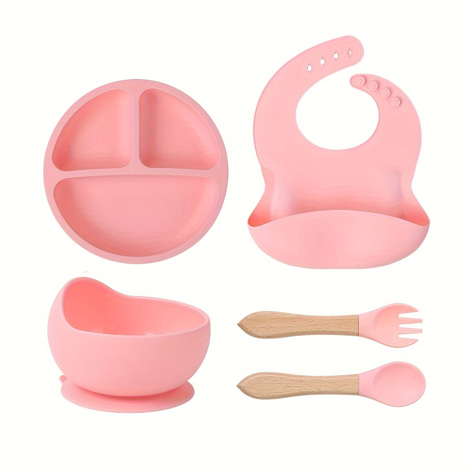 Kulrang silikondan yasalgan bolalar ovqatlanish to'plami - Yumshoq, xavfsiz, tozalash oson bo'lgan idish-to'plar to'plami