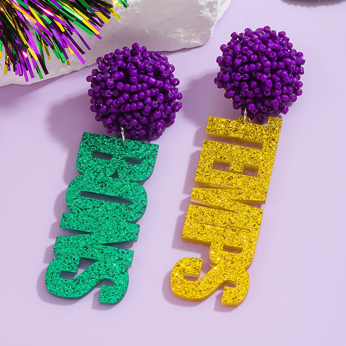 Pendientes boho con cuentas de semillas para carnaval y uso diario