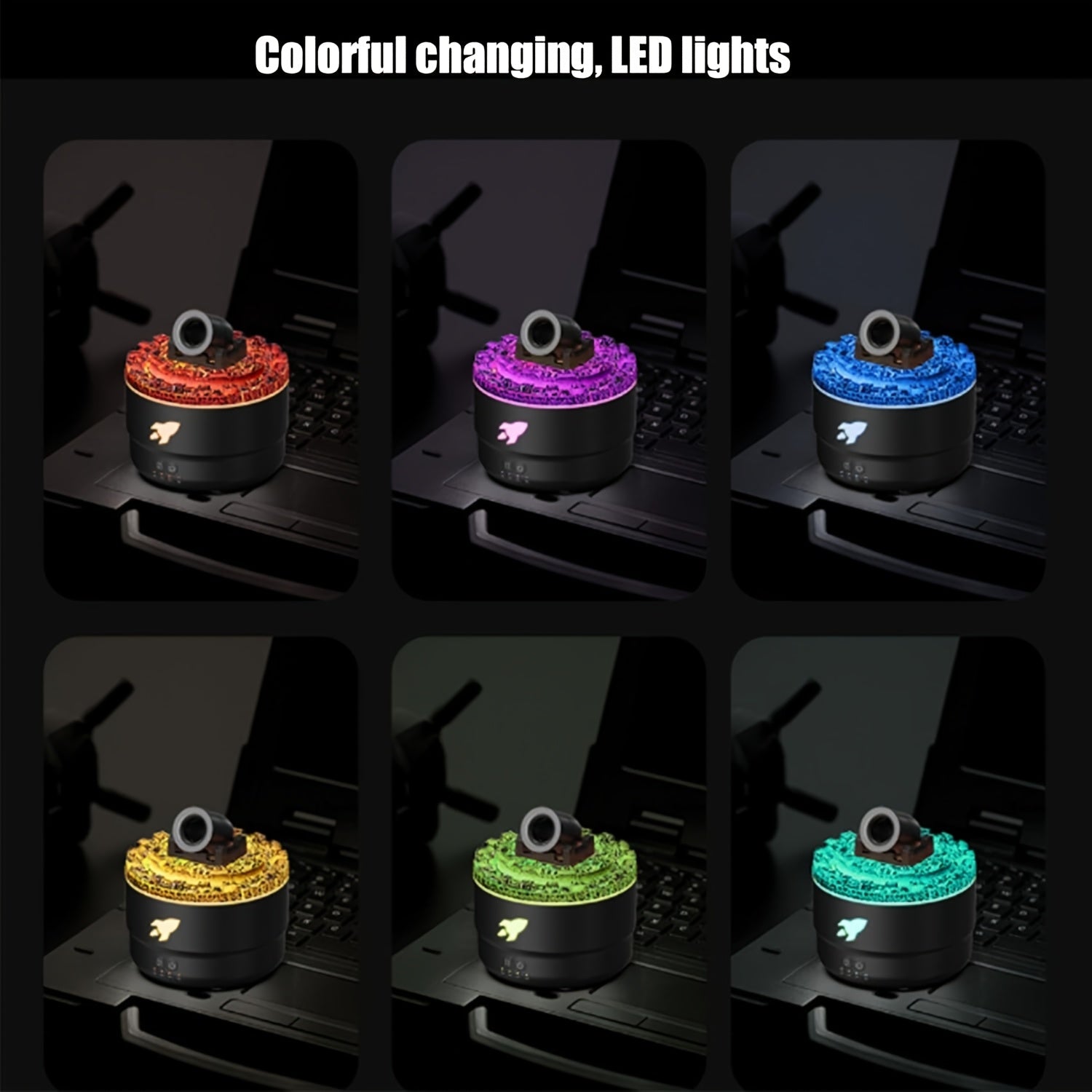 Humidificador aromático con diseño de grietas coloridas ultrasónico para el hogar y escritorio