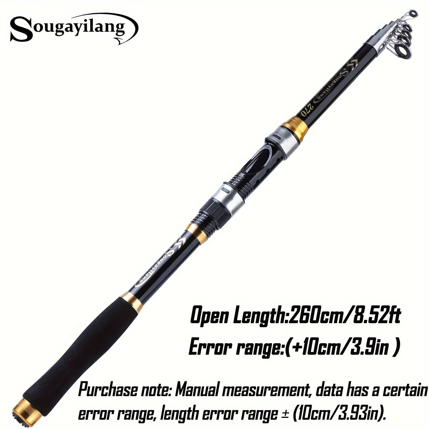 Telescopic Fishing Rod 1.8-3.3M Fiberglass Saltwater Bait Spinning Medium Action