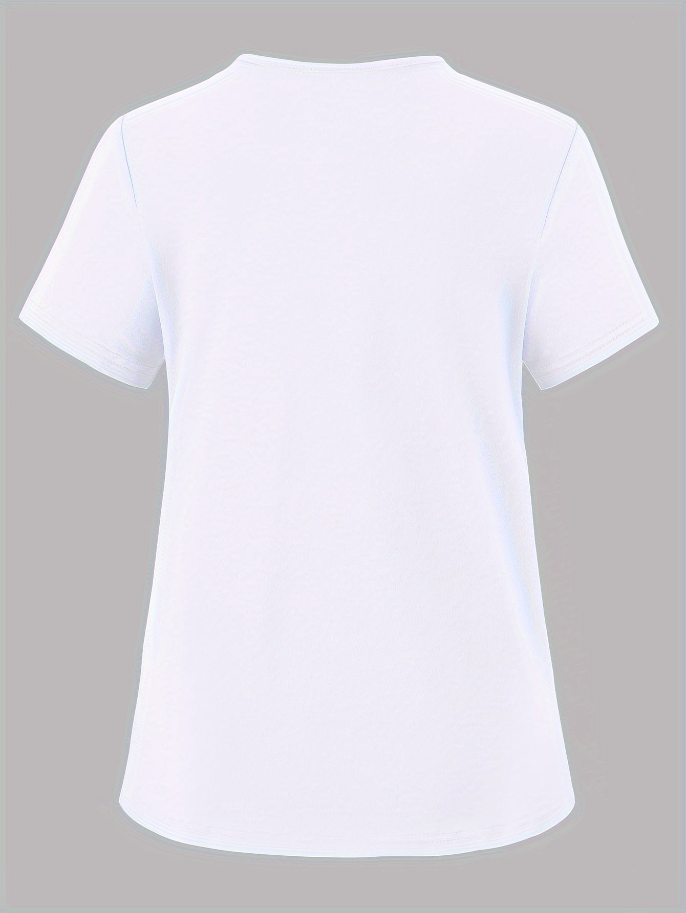 Women's Vintage Heart Pattern V-Neck Scrub Top with Pockets and Side Slits