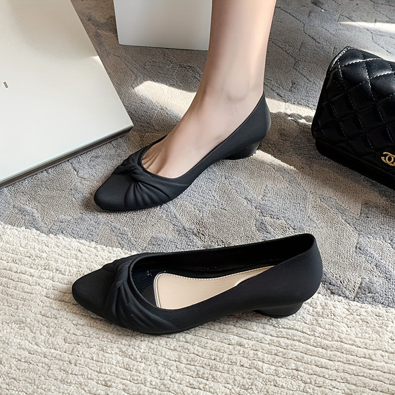 Women's Pointed Toe Flats Black Slip-On Casual Work Shoes