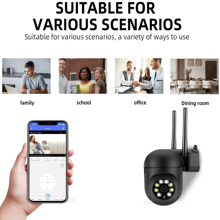 Indoor Security Camera 355° Pan-Tilt 1080p HD Night Vision Two-Way Audio