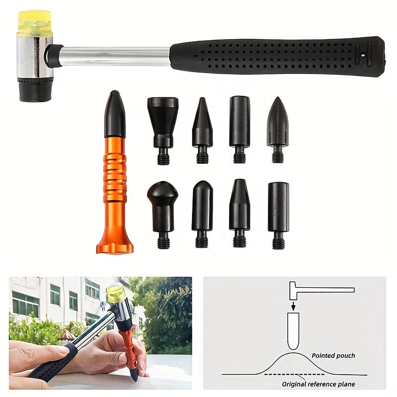Car Body Paintless Dent Repair Tool Rubber Hammer Leveling Pen for Protruding Points