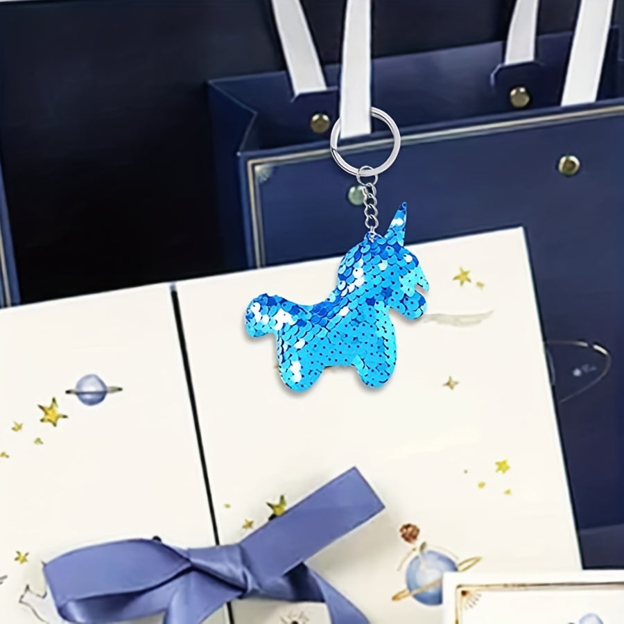 15 ta Unicorn shaklidagi kalit zanjiri to'plami, sumka bezatish va aksessuarlar uchun sekinlar, porloq kalit uzukli pandant