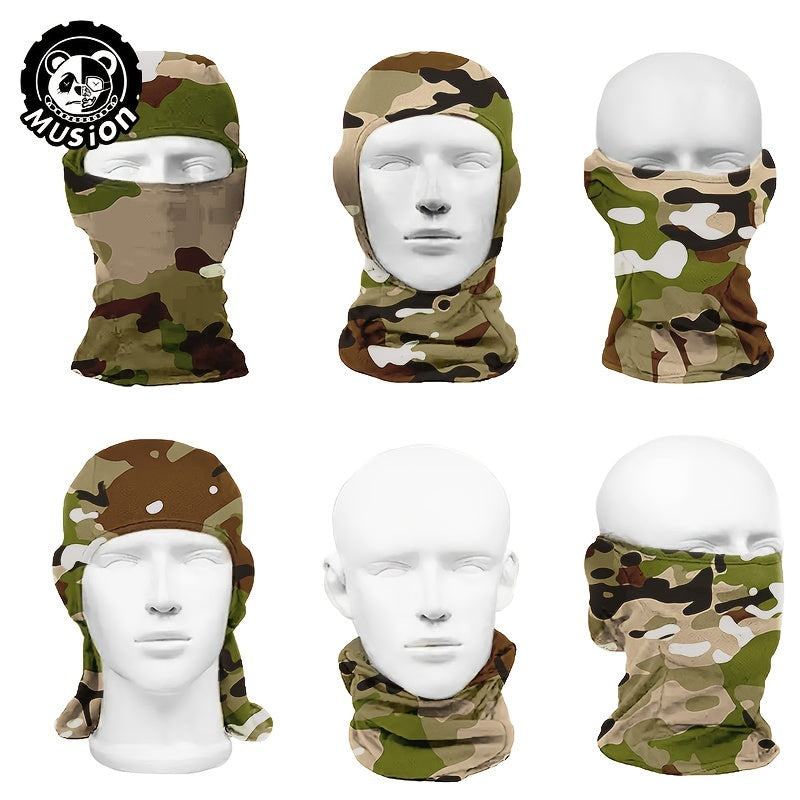Взрослая камуфляжная поликоттонная маска для лица для езды на велосипеде и верховой езды