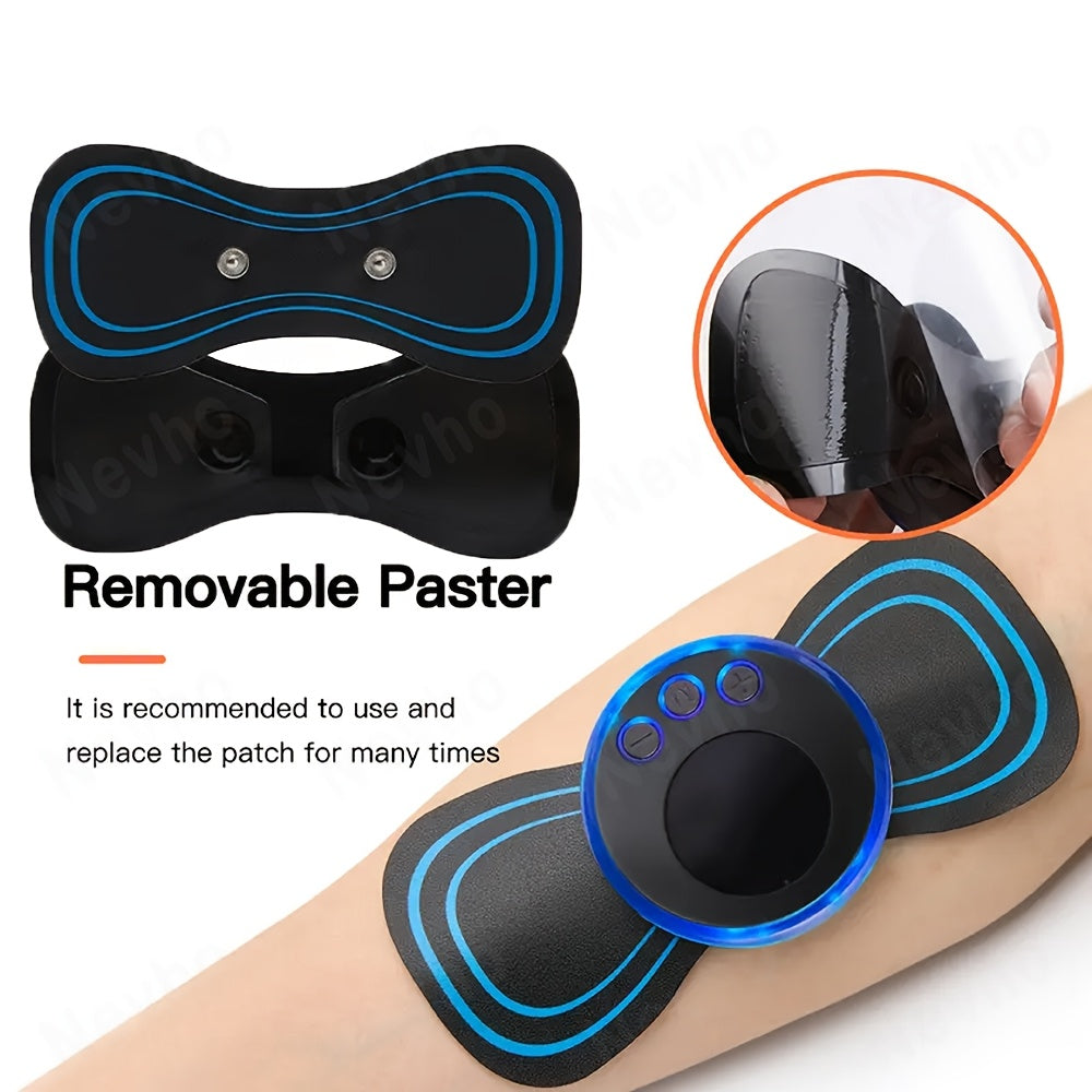 USB Rechargeable Mini Massager Patch for Full-Body and Neck Relief Portable Digital Display