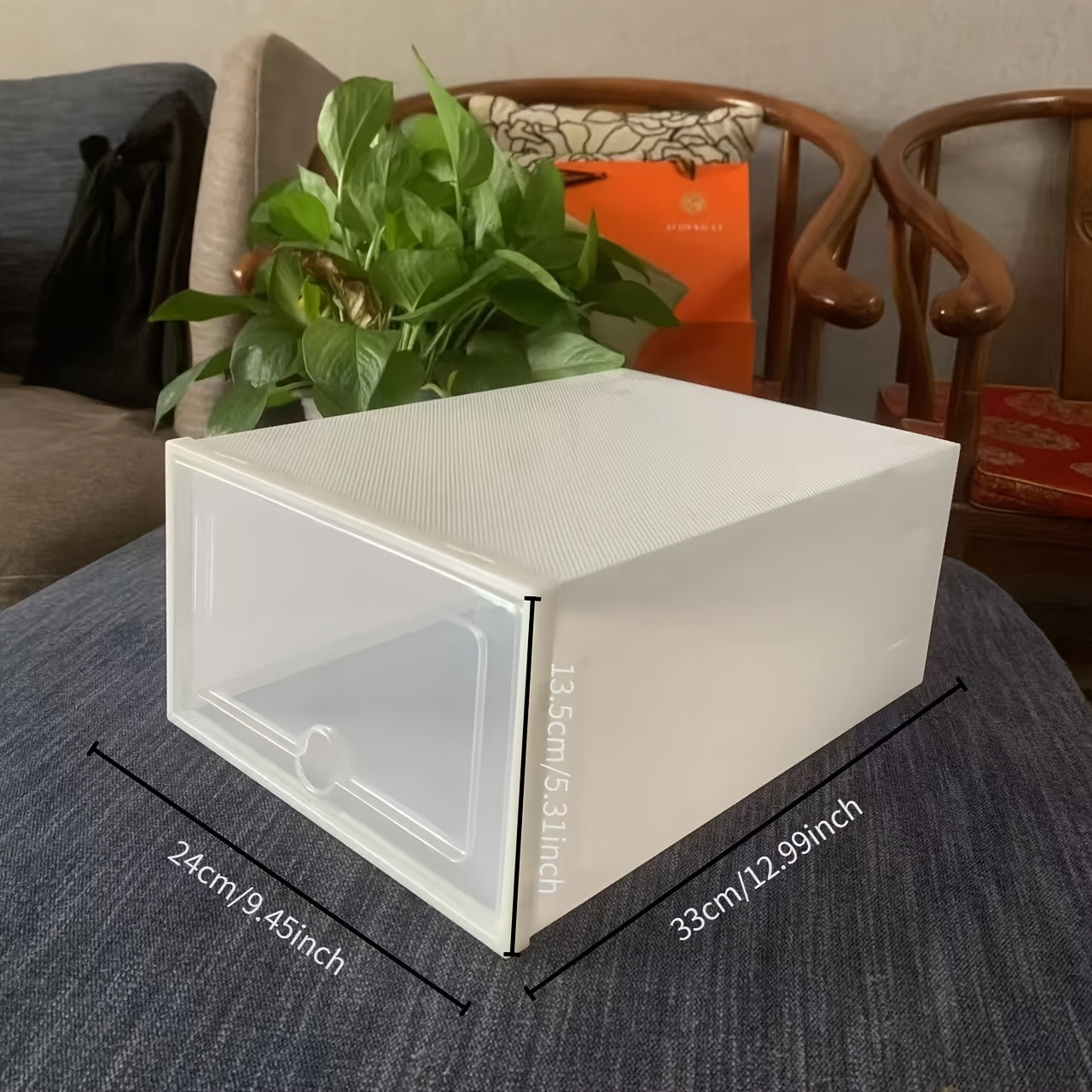 Transparent Plastic Shoe Storage Box with Drawer Waterproof Dustproof Durable Material