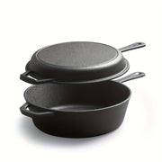 Cast Iron 2-in-1 Pot for Cooking and Camping Durable Outdoor Kitchen Equipment