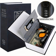 Metal Book Shape Money Box with Password Lock for Valuables Safe Storage