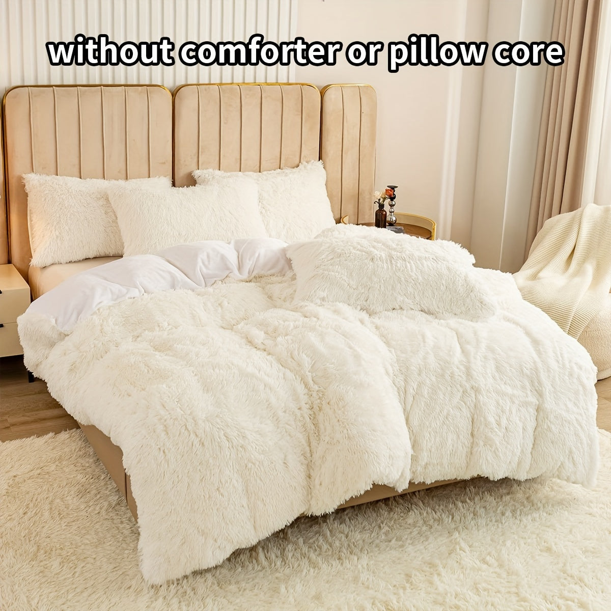 Set of 3 Pink Polyester Bedding Pieces for All Seasons Bedroom Decor