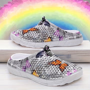 Women's Breathable Butterfly Print Summer Shoes Lightweight EVA Casual Footwear