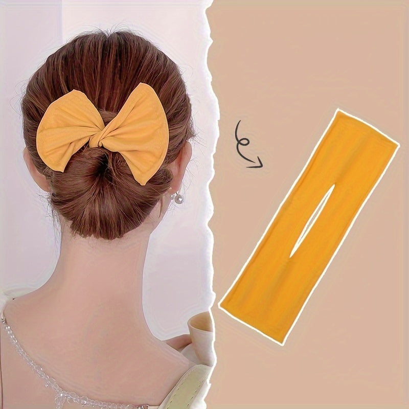 Women's Bow Shaped Ponytail Holder for Curls and Buns Hair Accessory