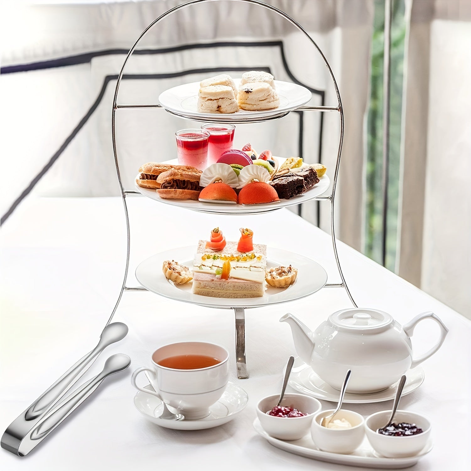 Juego de 6 pinzas mini de acero inoxidable para aperitivos, azúcares y hielo