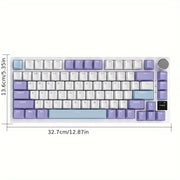 75% Mechanical Keyboard with TFT Display RGB LED Wireless Wired USB-C Knob Control Black Gray Yellow