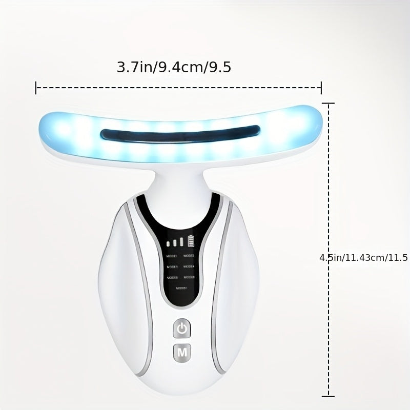 7-in-1 Portable Neck and Face Massager USB Rechargeable Facial Beauty Tool for Women and Girls