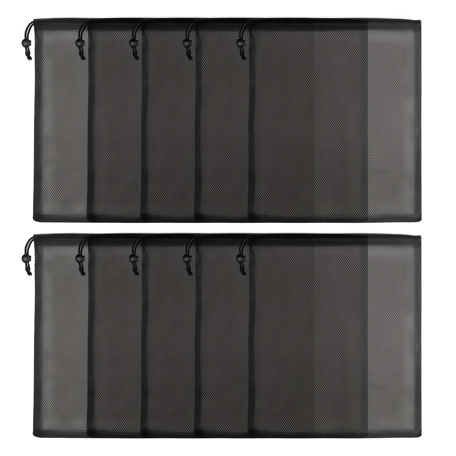 Qayta ishlatiladigan tarmoq oziq-ovqat sumkalar to'plami 5 yoki 10 ta, 30x40cm, chiziqli polyester