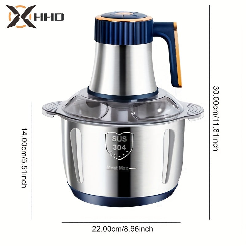 500W Stainless Steel Food Processor 5L Capacity with 6-Blade System and 5 Speeds