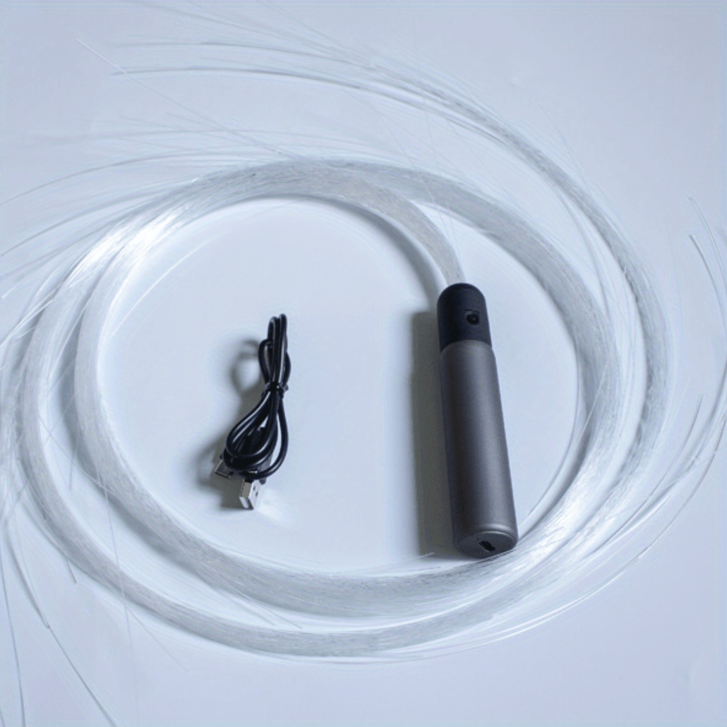 Rechargeable LED Light Stick with RGB Fiber Optic Strip and 7 Color Options
