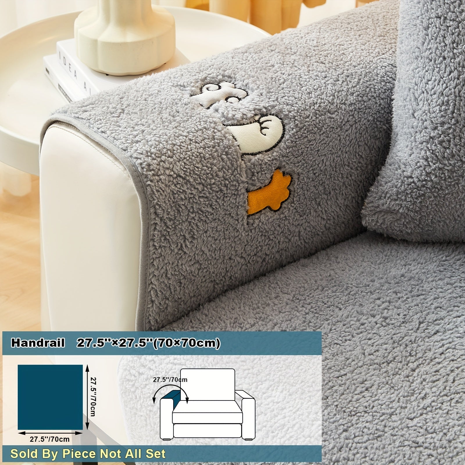 Плюшевый чехол на диван Sherpa, противоскользящий, защитный чехол для мебели для домашних животных для гостиной