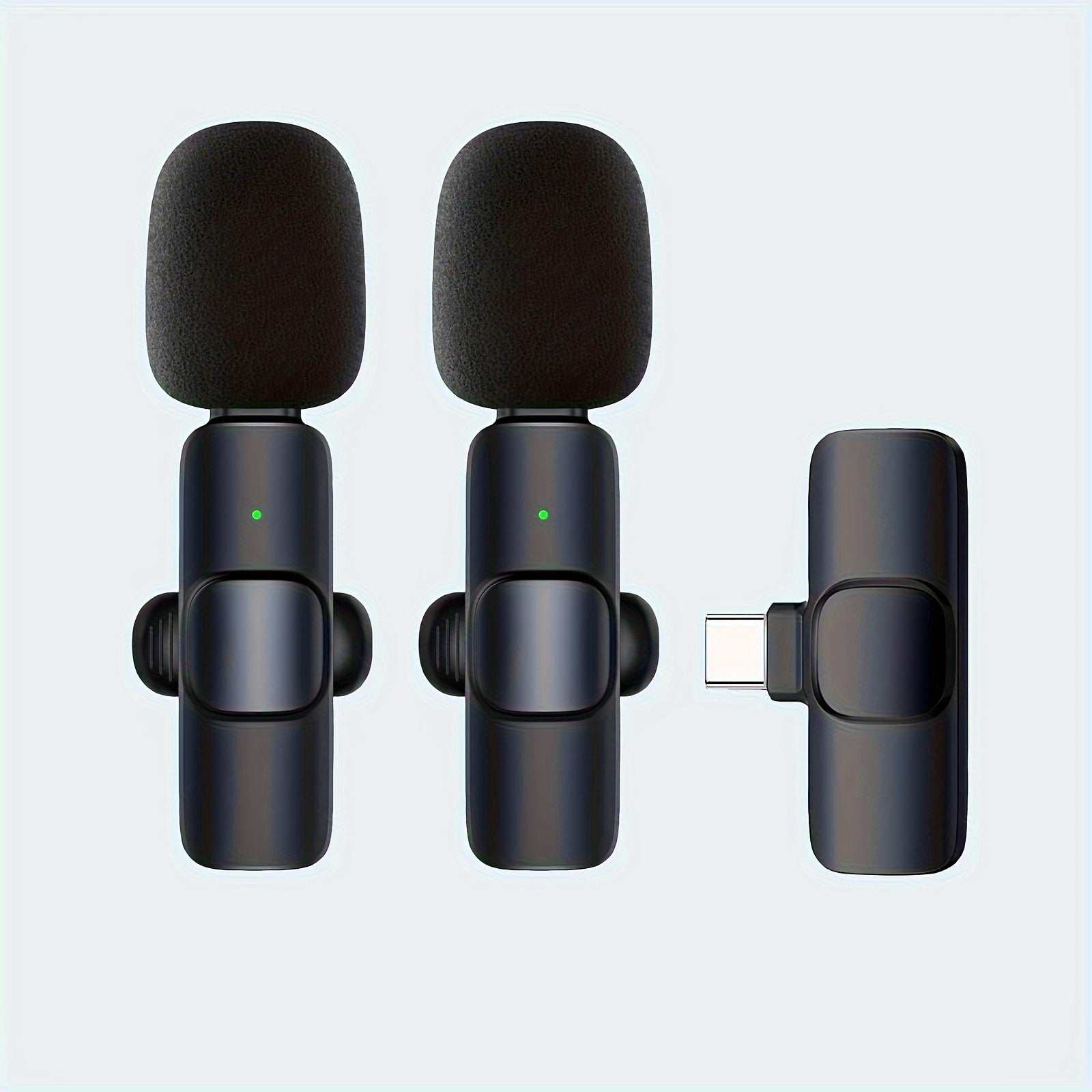 Wireless Microphone with Noise Cancelling for Vlog Video Recording and Live Streaming