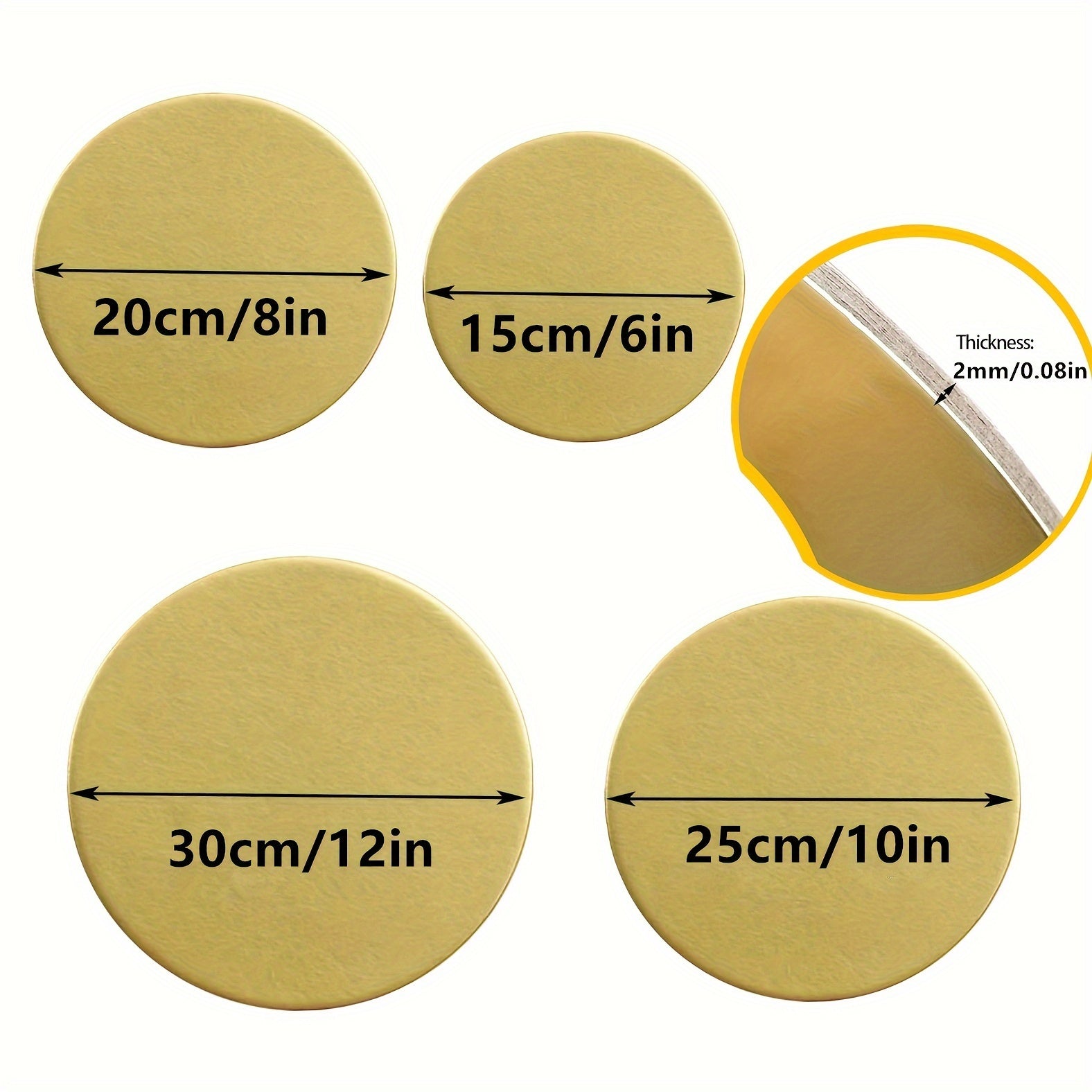 Set of 10 Gold Round Cake Boards Disposable Grease-Proof Food Grade for Cakes Pizzas