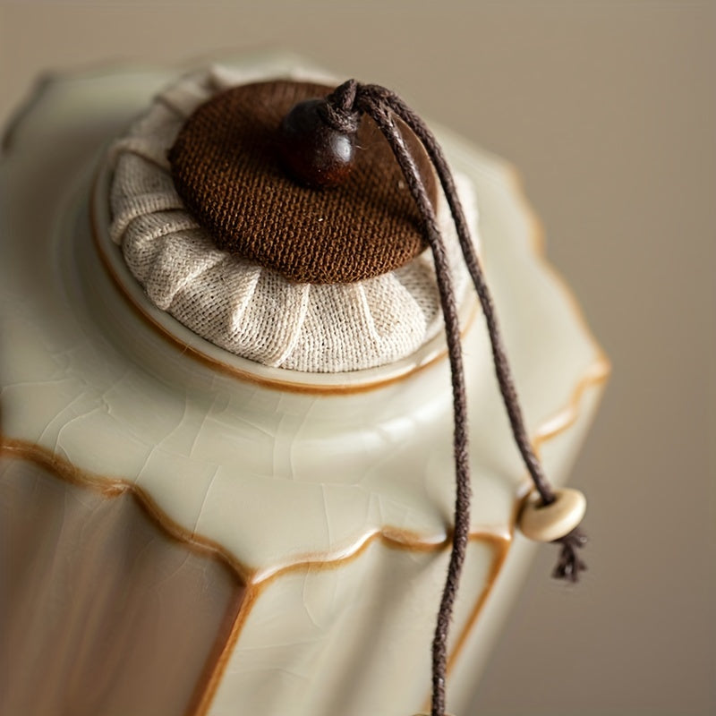 Ceramic Tea Caddy, Chinese Style, Portable Multi-Functional Coffee and Tea Storage