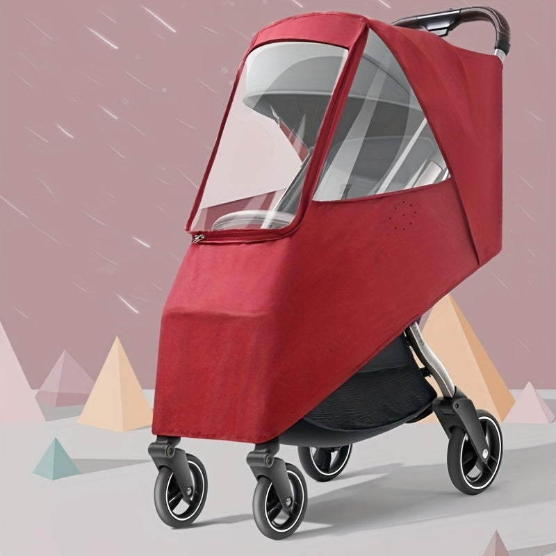 Cubierta de lluvia para cochecito pequeño, a prueba de agua, viento, polvo y frío, con ventana de visualización