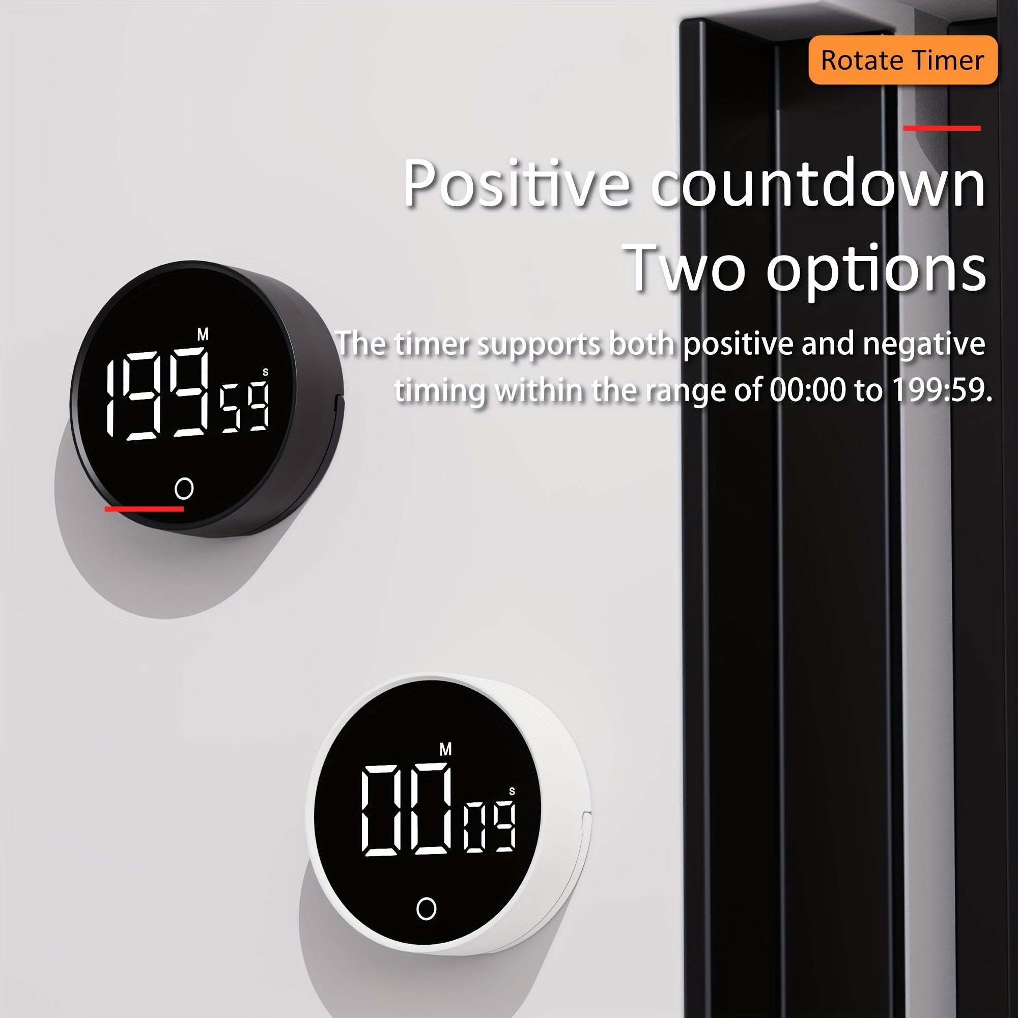 Katta LCD ekranli integratsiyalashgan magnit raqamli hisoblagich taymeri, ovqat pishirish, sport zallari, uchrashuvlar va yotoqxonalarda foydalanish uchun. 3 AAA batareyasi bilan ishlaydi (batareyalar kiritilmagan).