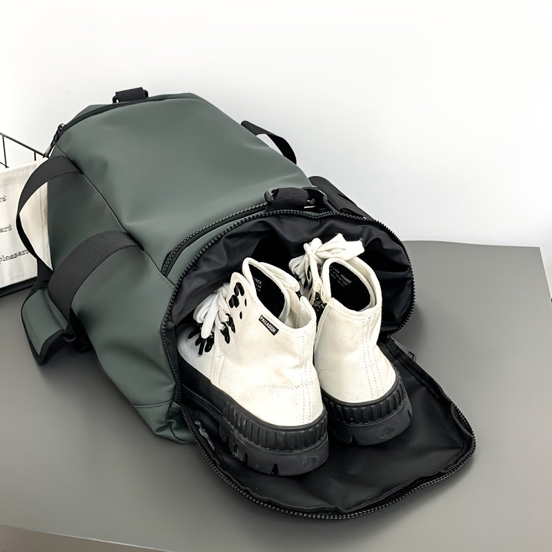 Men's Gym Bag with Dry-Wet Separation Nylon Casual Dark Green Grey Black