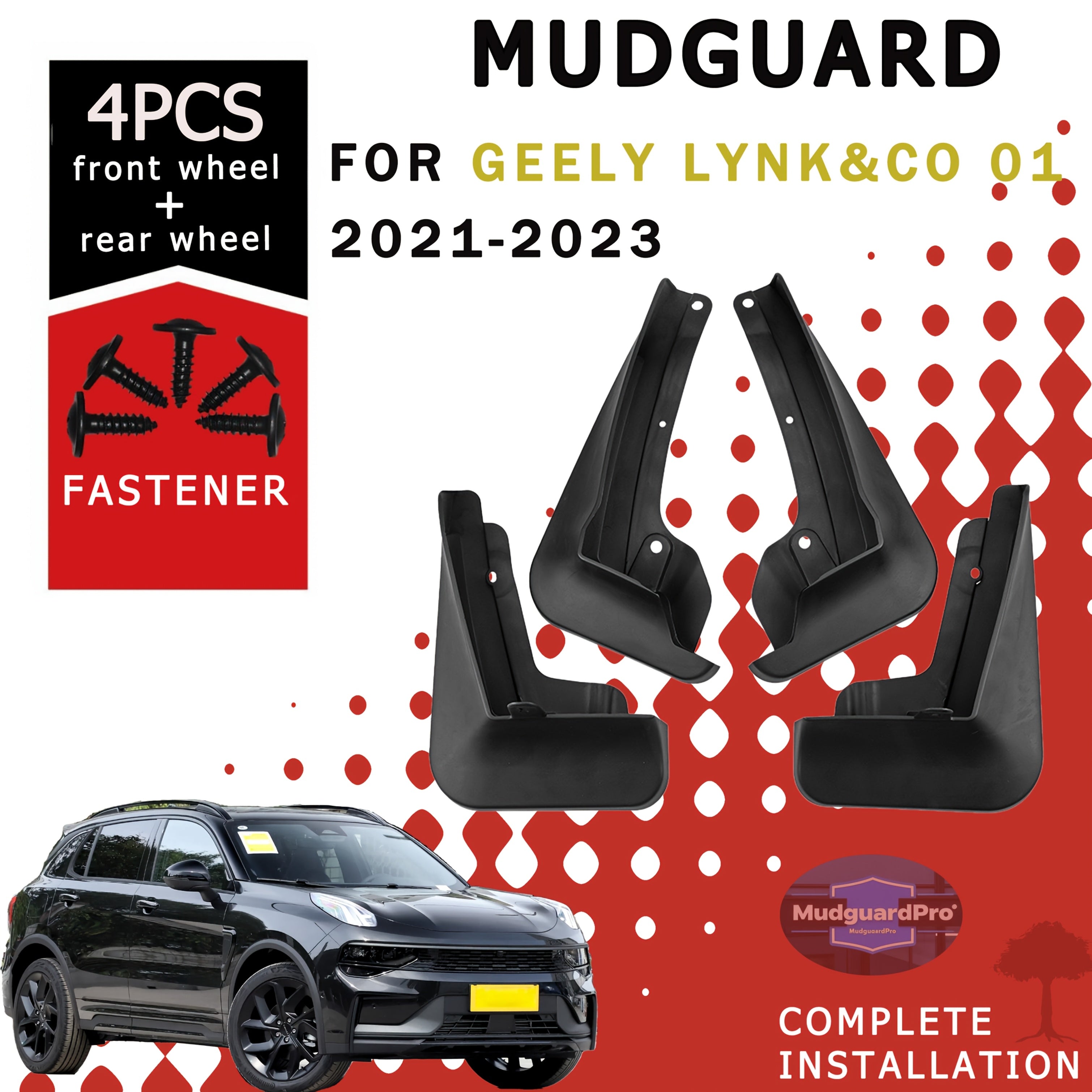 4 piezas de guardabarros de coche protectores contra salpicaduras compatibles con LYNK&CO 01 2021-2023 de alta calidad