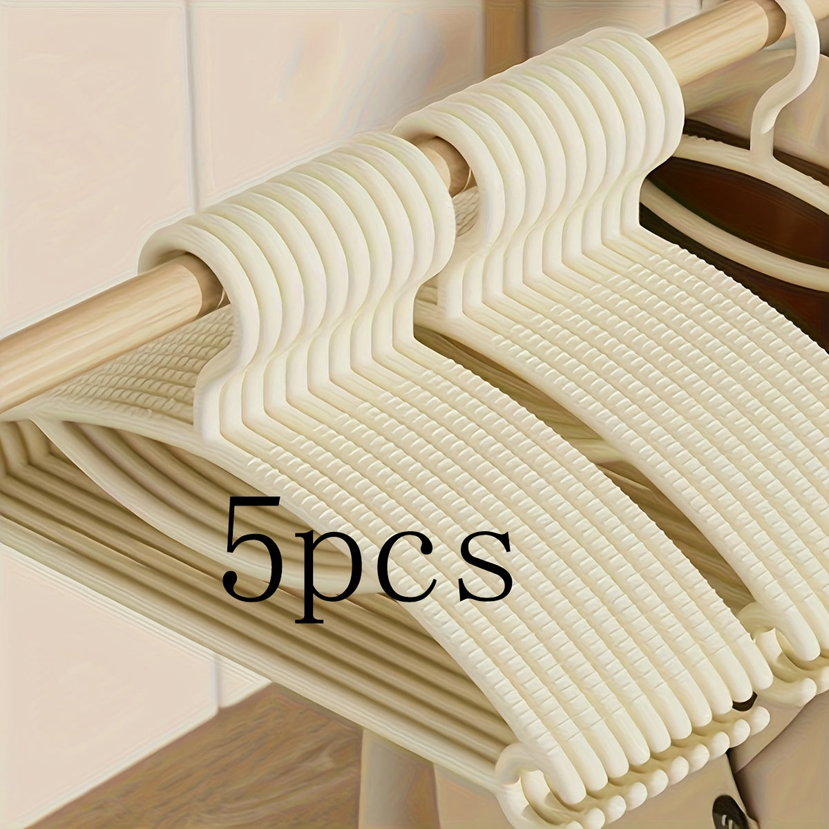 5 ta plastik kiyim tutqichlar to'plami, yengil, sirg'almas, joyni tejovchi, uy, sayohat yoki maktab uchun