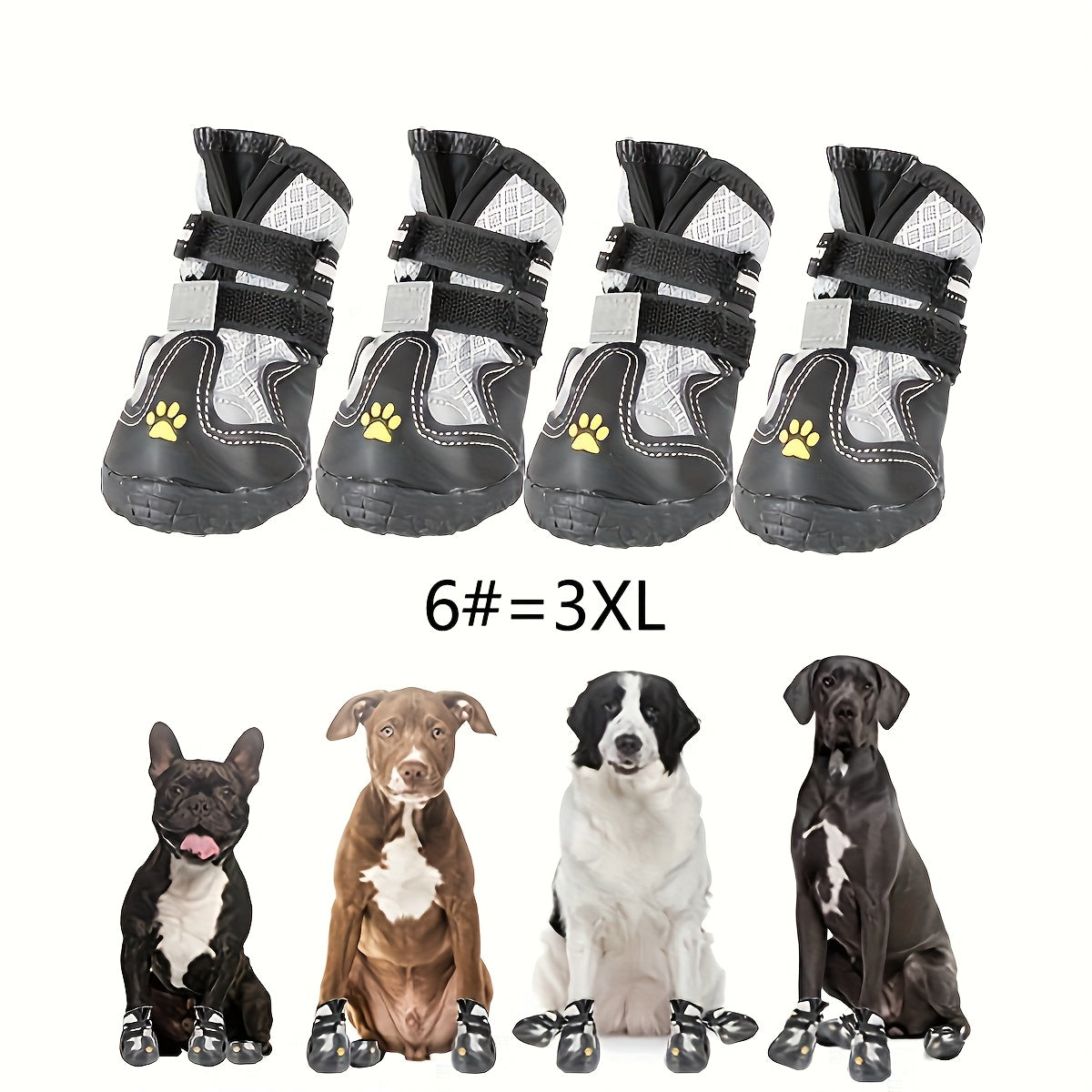 Botas antideslizantes transpirables para perros de tamaño mediano y grande, protectores de patas duraderos